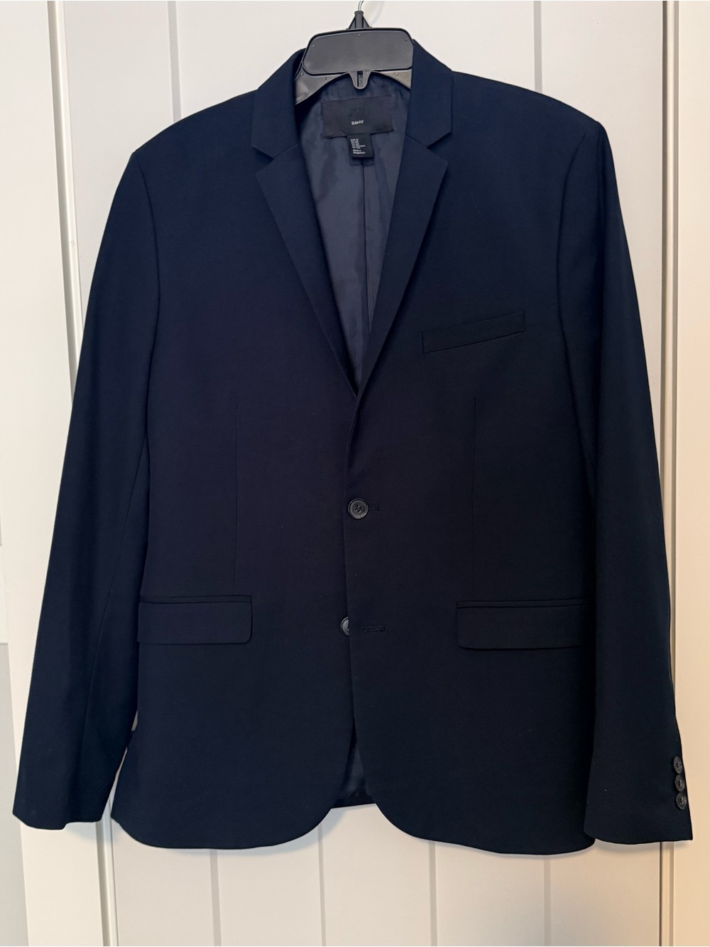 H&M Men's Dark Navy Slim Fit Two-Button Blazer